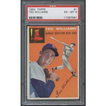 1954 Topps Baseball #1 Ted Williams PSA 6 (EX-MT) *7581