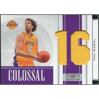 2009/10 Panini Playoff National Treasures Colossal Materials Jersey Numbers #43 Pau Gasol /25