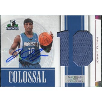 2009/10 Panini Playoff National Treasures Colossal Materials Jersey Numbers Signatures #8 Jonny Flynn /49