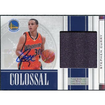 2009/10 Panini Playoff National Treasures Colossal Materials Signatures #10 Stephen Curry /49