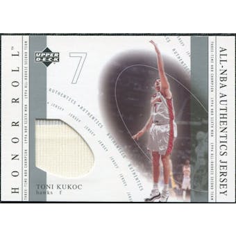 2001/02 Upper Deck Honor Roll All-NBA Authentic Jerseys #16 Toni Kukoc