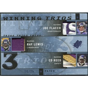 2009 Upper Deck SPx Winning Trios Patch #BAL Joe Flacco/Ray Lewis/Ed Reed /25