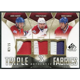 2009-10 SP Game Used Authentic Fabrics Triples Patches #AF3PHM Roman Hamrlik Andrei Markov Tomas Plekanec 2/15