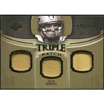 2010 Upper Deck Exquisite Collection Single Player Triple Patch #ETPDB Drew Brees /75