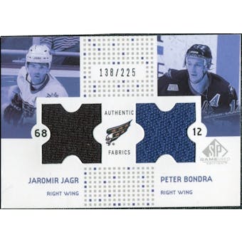 2002/03 Upper Deck SP Game Used Authentic Fabrics #CFJB Jaromir Jagr Peter Bondra /225
