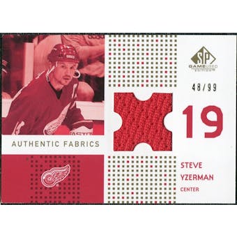 2002/03 Upper Deck SP Game Used Authentic Fabrics Gold #AFSY Steve Yzerman /99