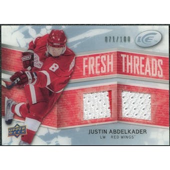 2008/09 Upper Deck Ice Fresh Threads Parallel #FTJA Justin Abdelkader /100