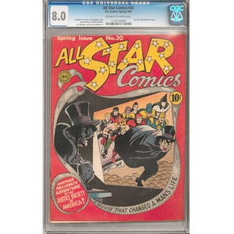 All Star Comics #20 CGC 8.0 (OW-W) *1133743002*