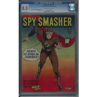Spy Smasher #2 CGC 8.5 (OW-W) *1139137005*