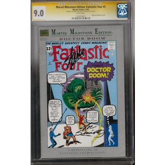 Marvel Milestone Edition: Fantastic Four #5 CGC 9.0 (W) Stan Lee Signature Series *1145676037*
