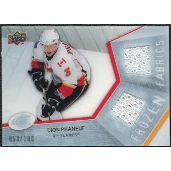 2008/09 Upper Deck Ice Frozen Fabrics Parallel #FFDP Dion Phaneuf /100