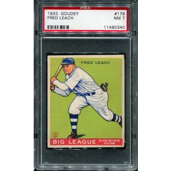1933 Goudey Baseball #179 Fred Leach PSA 7 (NM) *0340