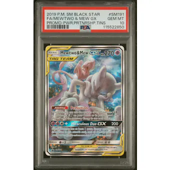 2019 Pokemon Mewtwo & Mew GX Tag Team Promo #SM191 PSA 10