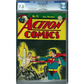 Action Comics #72 CGC 7.5 Ohio Pedigree (OW-W) *1157596002*