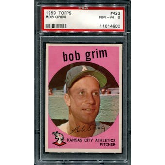 1959 Topps Baseball #423 Bob Grim PSA 8 (NM-MT) *4900