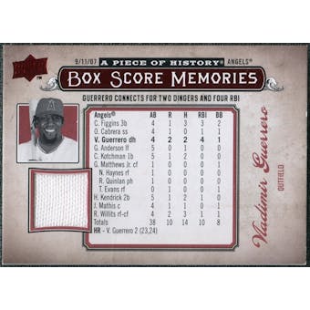 2008 Upper Deck UD A Piece of History Box Score Memories Jersey #BSM29 Vladimir Guerrero