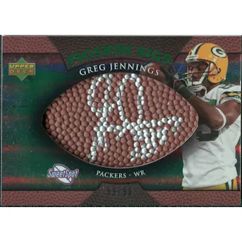 2007 Upper Deck Sweet Spot Pigskin Signatures Green #GJ Greg Jennings /99