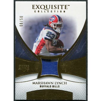 2007 Upper Deck Exquisite Collection Patch Gold #ML Marshawn Lynch 8/50