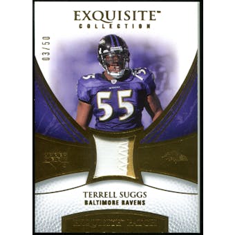 2007 Upper Deck Exquisite Collection Patch Gold #TS Terrell Suggs 50/50