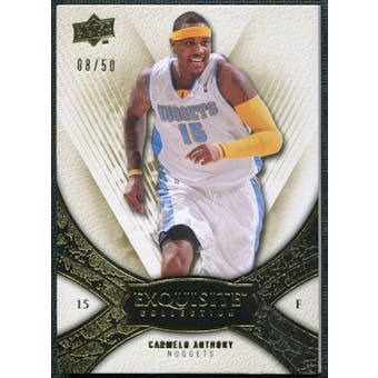 2008/09 Upper Deck Exquisite Collection Gold #5 Carmelo Anthony 8/50
