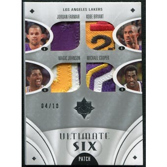 2008/09 Ultimate Collection Patches Six Kobe Bryant Magic Johnson Jordan Farmar Jerry West Odom Cooper 4/10