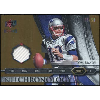 2008 Upper Deck Icons NFL Chronology Jersey Gold #CHR39 Tom Brady /50