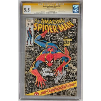 Amazing Spider-Man #100 CGC 5.5 Stan Lee John Romita Signature Series (OW-W) *1189806004*
