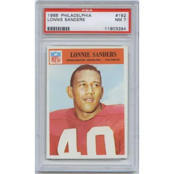 1966 Philadelphia Football #192 Lonnie Sanders PSA 7 (NM) *3394