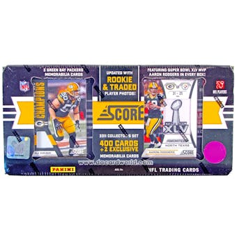 2011 Score Football Factory Set (Box) (Green Bay Packers) (2 Memorabilia Cards Per Set!)