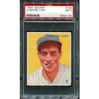 1933 Goudey Baseball #193 Lynford Lary PSA 7 (NM) *1170