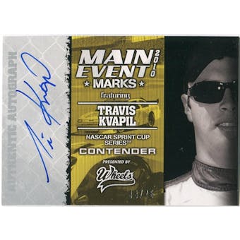 2010 Press Pass Wheels Main Event Marks Autographs #30 Travis Kvapil Autograph /76