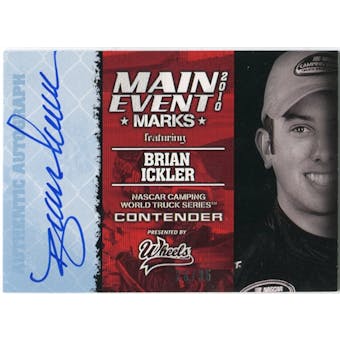 2010 Press Pass Wheels Main Event Marks Autographs Blue #26 Brian Ickler 26/35