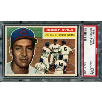 1956 Topps Baseball #132 Bobby Avila PSA 8 (NM-MT) *1086