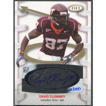 2007 Sage Hit Playmakers #PA13 David Clowney Gold Rookie Auto #021/100
