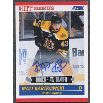 2010/11 Score #654 Matt Bartkowski Signatures Rookie Auto