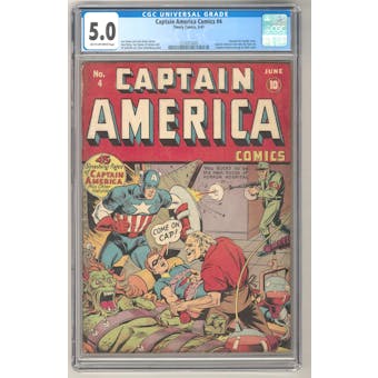 Captain America Comics #4 CGC 5.0 (T-OW) *1210375005*