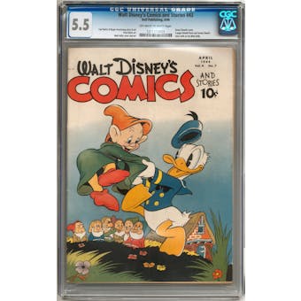 Walt Disney's Comics and Stories #43 CGC 5.5 (OW-W) *1211374003*