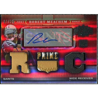 2007 Topps Triple Threads Rookie Autographed Relic Prime Red #143 Robert Meachem Jersey Autograph 2/10