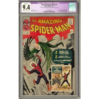 Amazing Spider-Man #2 CGC 9.4 Slight (B-1) Restoration (OW-W) *1215035001*
