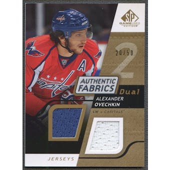 2008/09 Upper Deck SP Game Used #AFAO Alexander Ovechkin Dual Jersey Gold #20/50