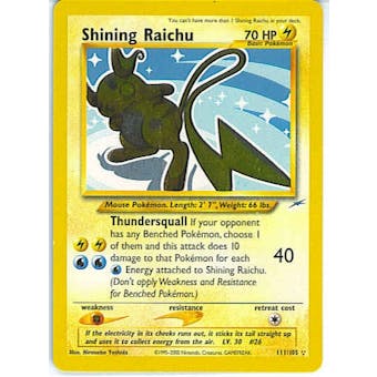 Pokemon Neo Destiny Single Shining Raichu 111/105 - NEAR MINT / SLIGHT PLAY (NM/SP)