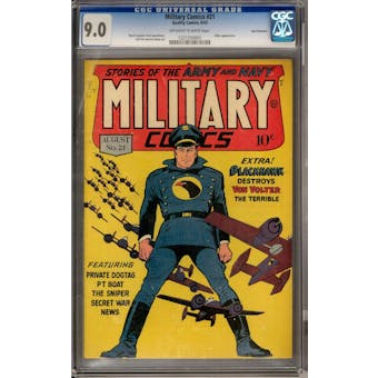 Military Comics #21 CGC 9.0 San Francisco Pedigree (OW-W) *1221330003*