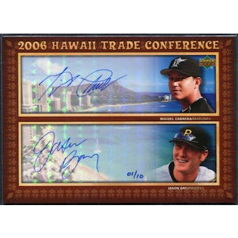 2006 Upper Deck Hawaii Trade Conference Signature Dual Jumbos #HTC2BC Jason Bay Miguel Cabrera 1/10