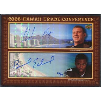 2006 Upper Deck Hawaii Trade Conference Signature Dual Jumbos #HTC2FE Charlie Frye Braylon Edwards 6/10