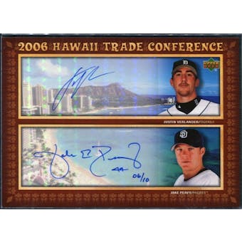 2006 Upper Deck Hawaii Trade Conference Signature Dual Jumbos #HTC2VP Justin Verlander Jake Peavy 6/10