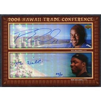 2006 Upper Deck Hawaii Trade Conference Signature Dual Jumbos #HTC2WW Roy Williams Mike Williams 5/10