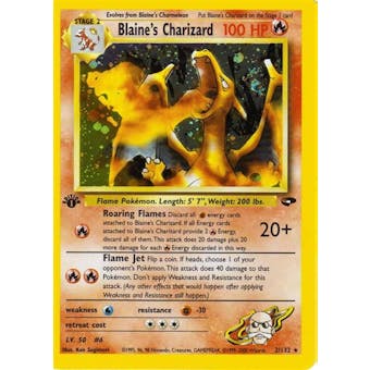 Pokemon Gym Challenge 1st Edition Single Blaine's Charizard 2/132  Slight Play (SP)
