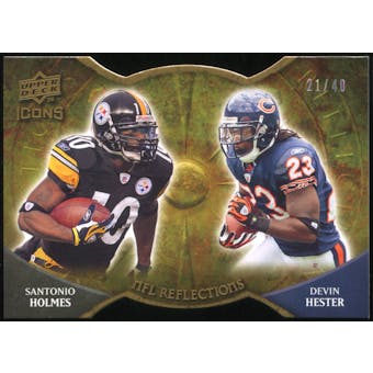 2009 Upper Deck Icons NFL Reflections Die Cut #RFHH Devin Hester Santonio Holmes 21/40