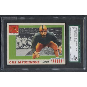 1955 Topps All American Football #25 Casimir Myslinski SGC 92 (NM/MT+) *9019