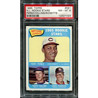 1965 Topps Baseball Tony Perez Rookie PSA 8 (NM-MT) *1423